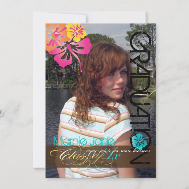 PixDezines Swirls, 2011 Graduation, Custom Colour Invitation (Front)