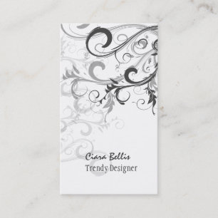 PixDezines Swirls / Graphite+Eggshell Business Card