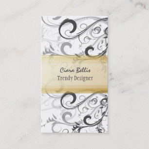 PixDezines Swirls / Graphite+Eggshell Business Card