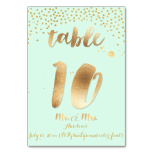 PixDezines table 10/gold sprinkles/DIY colour/mint Table Number