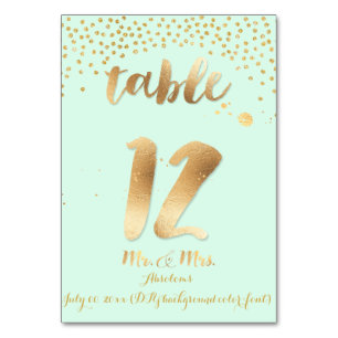 PixDezines table 12/gold sprinkles/DIY colour/mint Number