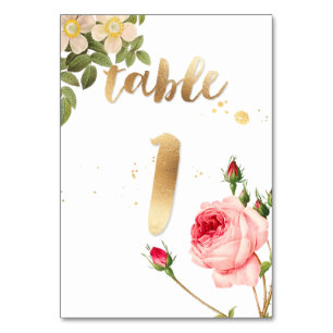 PixDezines Table 1/Vintage Roses/Redoute Table Number