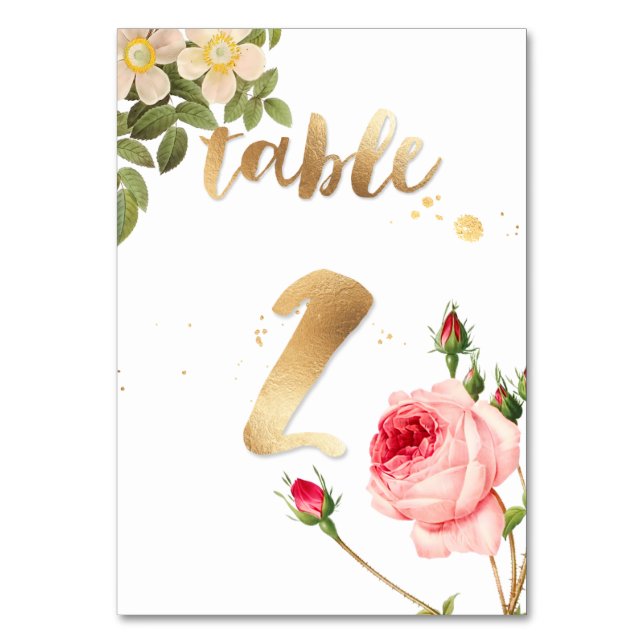 PixDezines Table 2/Vintage Roses/Redoute Table Number (Front)