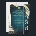 PixDezines tallit Bar Mitzvah/dark teal blue/gold Invitation<br><div class="desc">PixDezines Bar Mitzvah, featuring faux silk tallit with silver, gold, copper and teal trims .. one of our classic collections with DIY background colour, as well as the fonts and its colours. Easy to customize, simply click "customize it" button to edit your text. All image files are adjustable. To view...</div>
