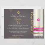 PixDezines Tallit/Star of David/DIY background<br><div class="desc">PixDezines faux silk tallit bat mitzvah.. trimmed with faux gold, silver, copper and hot pink .. drapes over your invite.. background is of course, customizable, as well as the fonts and its colours. The tallit has silver, gold, copper and pink. Please send us an email for your hebrew name and...</div>