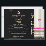 PixDezines Tallit/Star of David/DIY background<br><div class="desc">PixDezines faux silk tallit bat mitzvah.. trimmed with faux gold, silver, copper and hot pink .. drapes over your invite.. background is of course, customizable, as well as the fonts and its colours. The tallit has silver, gold, copper and pink. Please send us an email for your hebrew name and...</div>