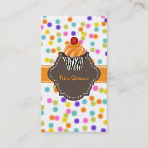 PixDezines tangelo swirls cupcake+sprinkles Business Card
