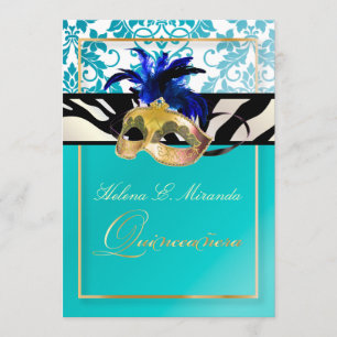 PixDezines Tanza Damask/Quinceanera/Zebra Invitation
