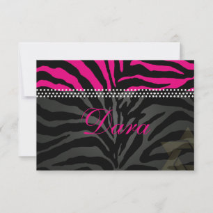 PixDezines thank you pink Zebra, Bat Mitzvah Card