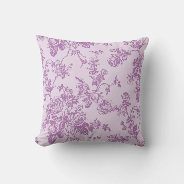 PixDezines toile/roses/vector/diy background Throw Pillow (Front)
