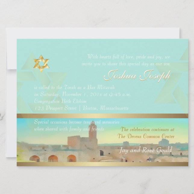 PixDezines Tower of David, Jerusalem Invitation (Front)
