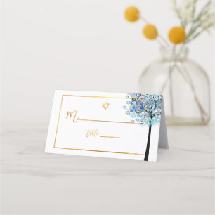 PixDezines Tree of LIfe+Aqua Blue Place Card