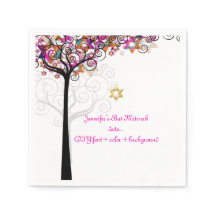 PixDezines TREE OF LIFE/BAT MITZVAH/PINK