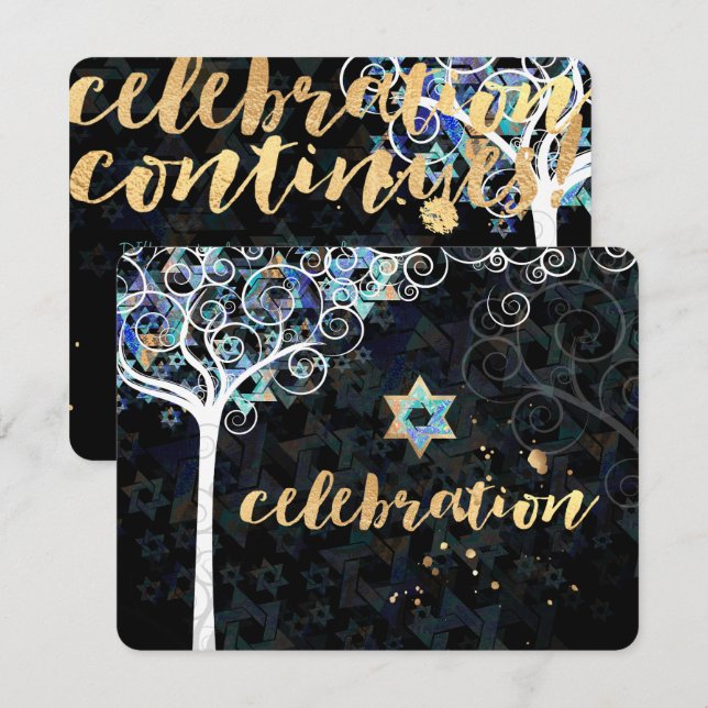 PixDezines Tree of Life Bat Mitzvah/Reception Invitation (Front/Back)
