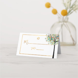 PixDezines Tree of LIfe+Green+Orange Place Card