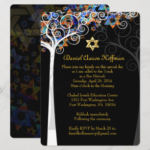 PixDezines tree of life mitzvah/DIY background Invitation