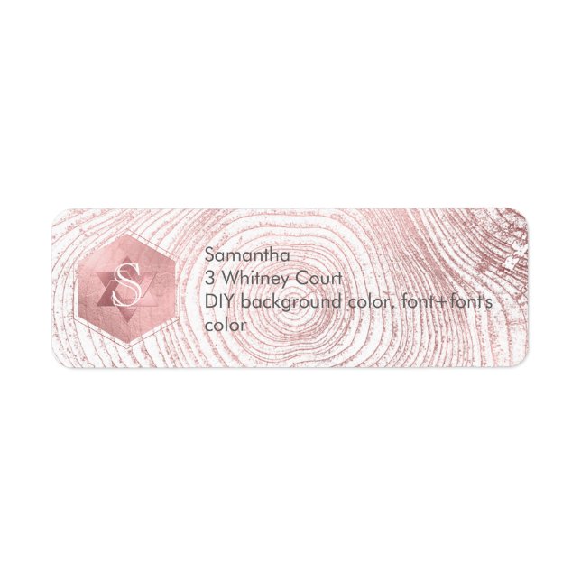 PixDezines Tree Rings, Faux Rose Gold Honeycomb (Front)