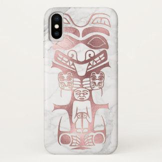 PixDezines TRIBAL TOTEM, FAUX ROSE GOLD+MARBLE Case-Mate iPhone Case