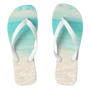 PixDezines Tropical Beach Flip Flops