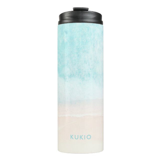 PixDezines Tropical Beach Thermal Tumbler (Front)