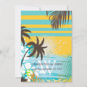 PixDezines tropical grunge/beach theme/DIY colours Invitation