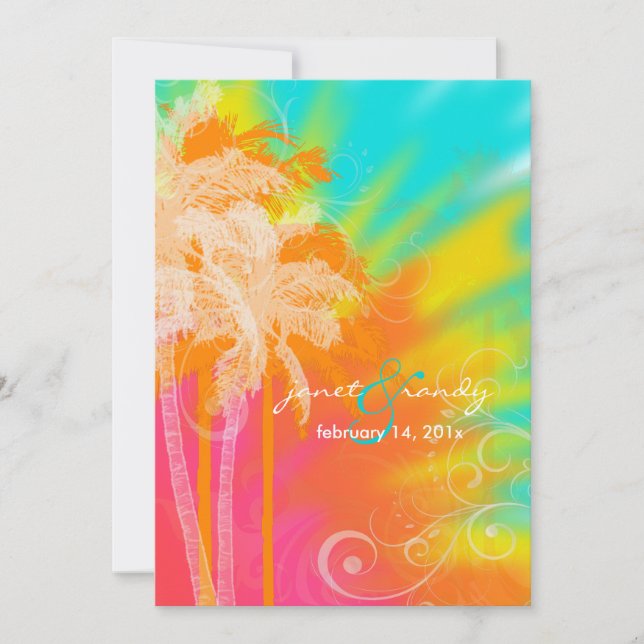 PixDezines tropical hula+swirls Invitation (Front)