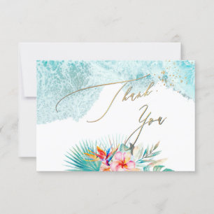 PixDezines Tropical Paradise Beach Thank You Invitation