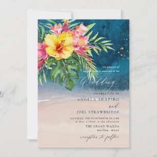 PixDezines Tropical Paradise Beach Wedding Invitation
