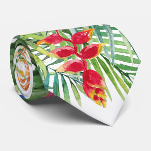 PixDezines Tropical Paradise Floral Foliage Tie