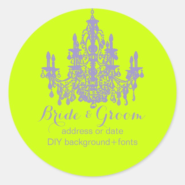 PixDezines tulip violet chandelier Classic Round Sticker (Front)