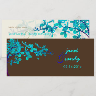 PixDezines TURQUOISE ORCHIDS/RENANTHERA/DIY colour Invitation