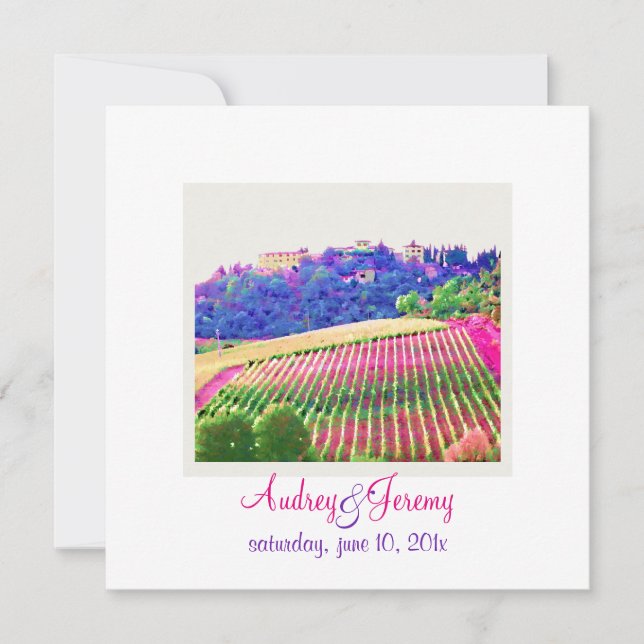 PixDezines Tuscany Vinyard/destination wedding Invitation (Front)