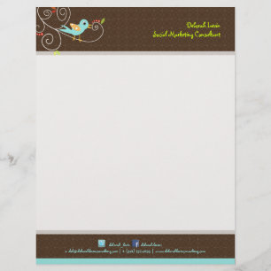 PixDezines Tweet, tweet, SEO marketing/DIY colour Letterhead