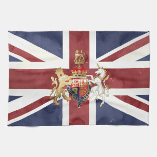PIXDEZINES UNION JACK and INSIGNIA Kitchen Towel