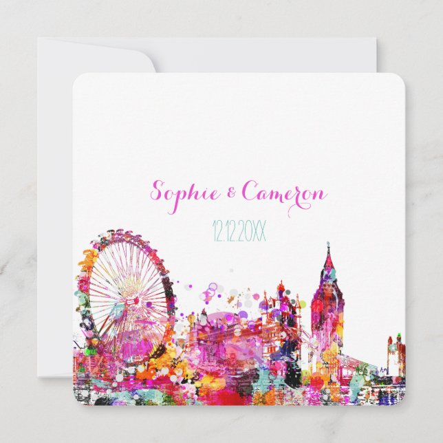 PixDezines urban/london/DIY background colour Invitation (Front)