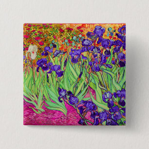 PixDezines van gogh iris/st. remy 2 Inch Square Button