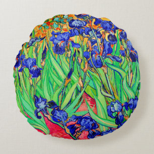 PixDezines van gogh iris/st. remy Round Pillow