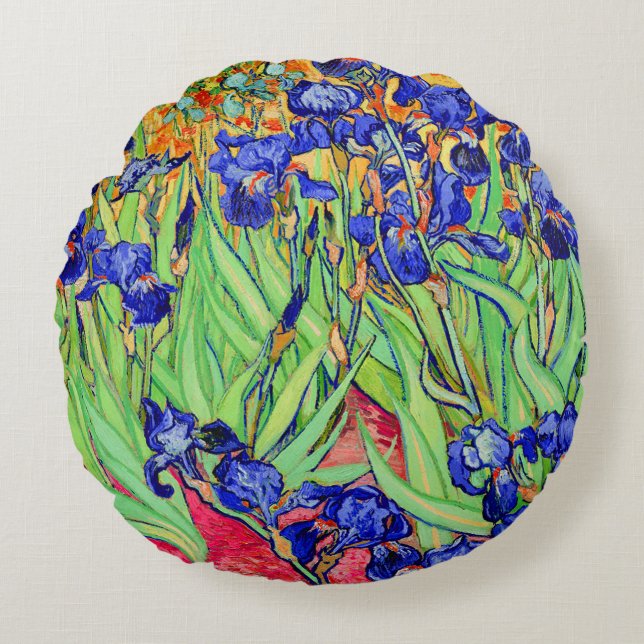 PixDezines van gogh iris/st. remy Round Pillow (Front)