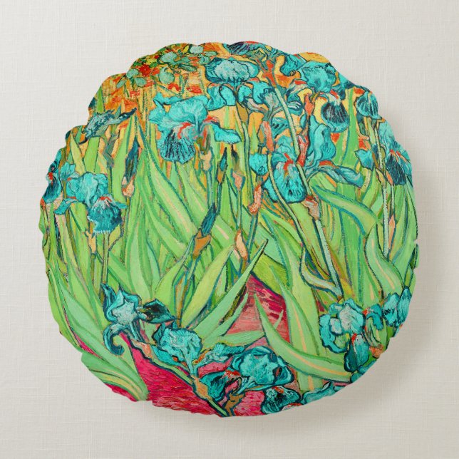 PixDezines van gogh iris/st. remy Round Pillow (Front)