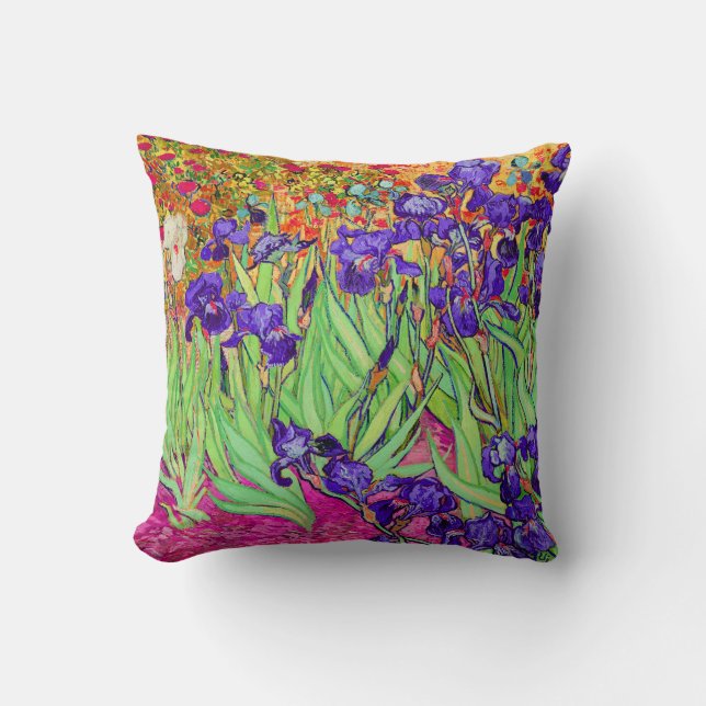 PixDezines van gogh iris/st. remy Throw Pillow (Front)