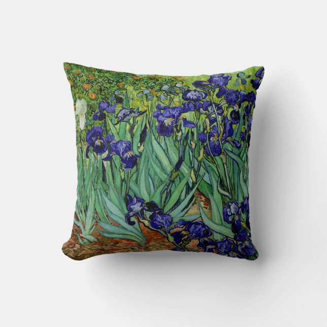 PixDezines van gogh iris/st. remy Throw Pillow (Front)