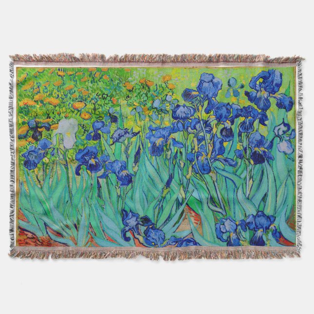 PixDezines van gogh irises/st. remy Throw Blanket (Front)