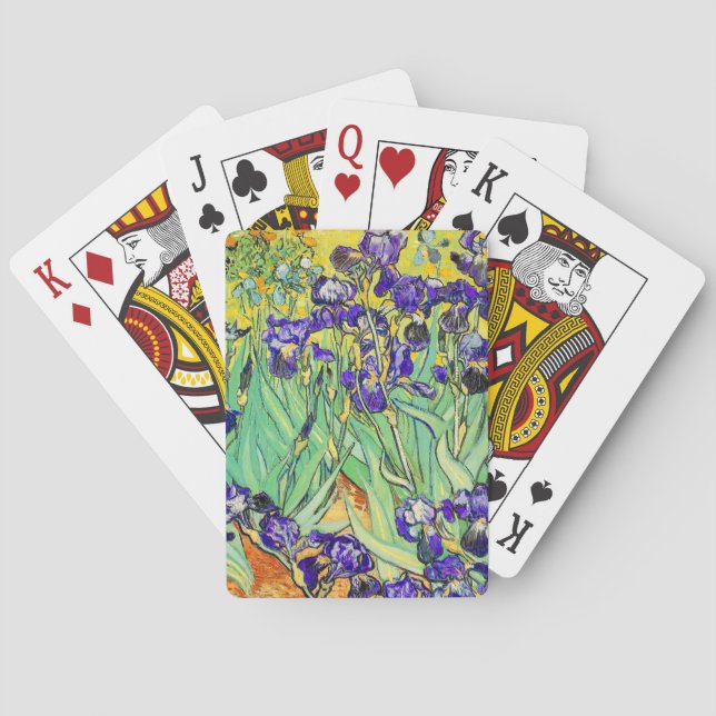 PixDezines van gogh purple bearded iris / st. remy Playing Cards (Back)