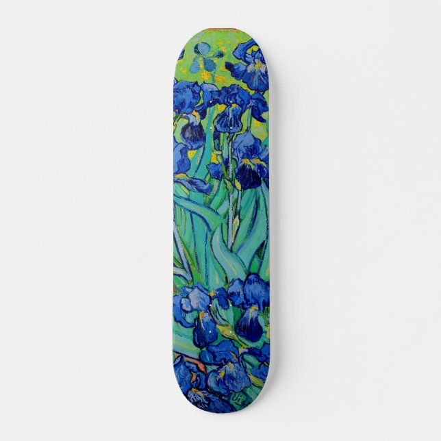 PixDezines van gogh purple irises Skateboard (Front)