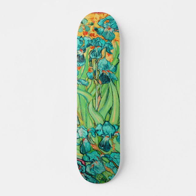 PixDezines van gogh purple irises Skateboard (Front)