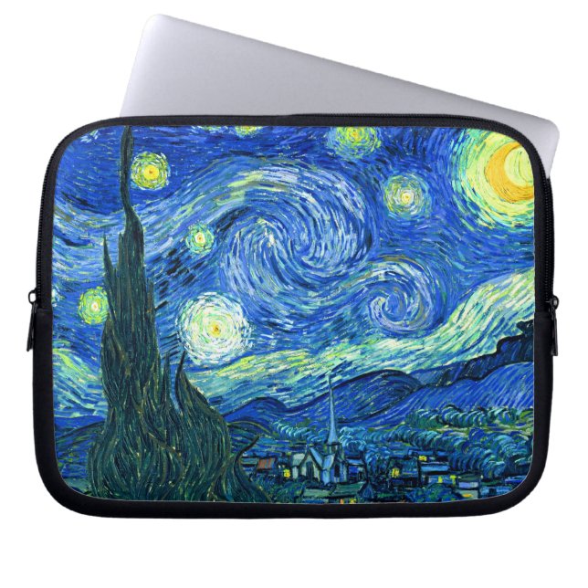 PixDezines Van Gogh Starry Night/St. Remy Laptop Sleeve (Front)