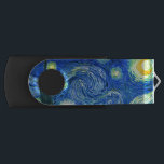 PixDezines Van Gogh Starry Night/St. Remy USB Flash Drive<br><div class="desc">Van Gogh's famous painting,  "The Starry Night." Painted during his stay at the Saint Remy asylum in the 1880's,  van Gogh depicted the rolling hills and cypress trees he saw from his window.  Digitally enhanced by PixDezines.  Copyright © 2008-2016 PixDezines.com™ and PixDezines™ on zazzle.com. All rights reserved.</div>