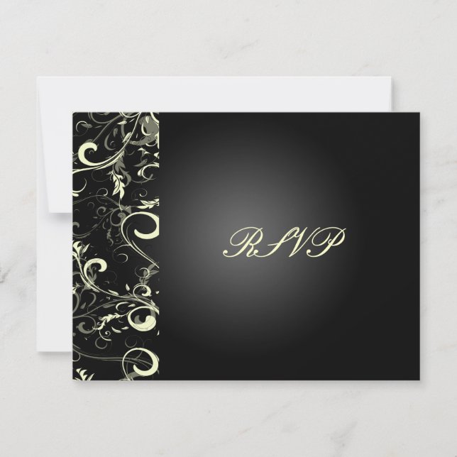 PixDezines vanilla swirls/diy background colour RSVP Card (Front)