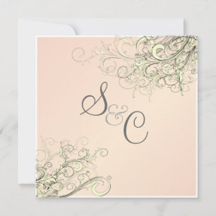 PixDezines vanilla swirls/diy cupcake pink Invitation