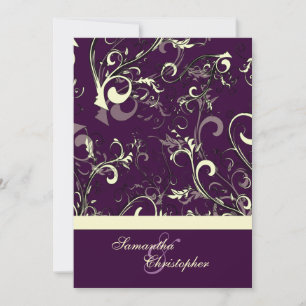PixDezines Vanilla Swirls/DIY Dark Purple Bckgrnd Invitation